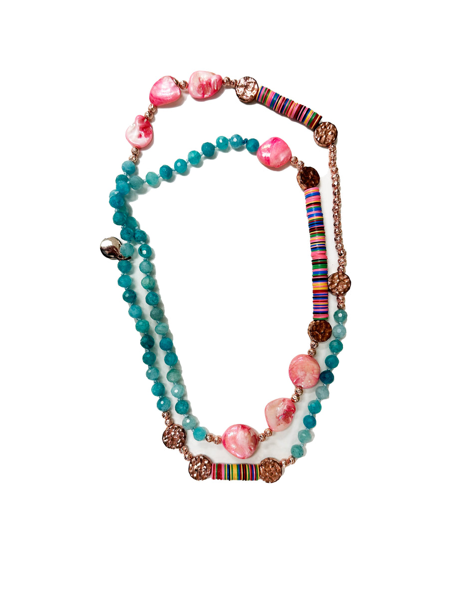 40' African Vinyl Amazonite Necklace