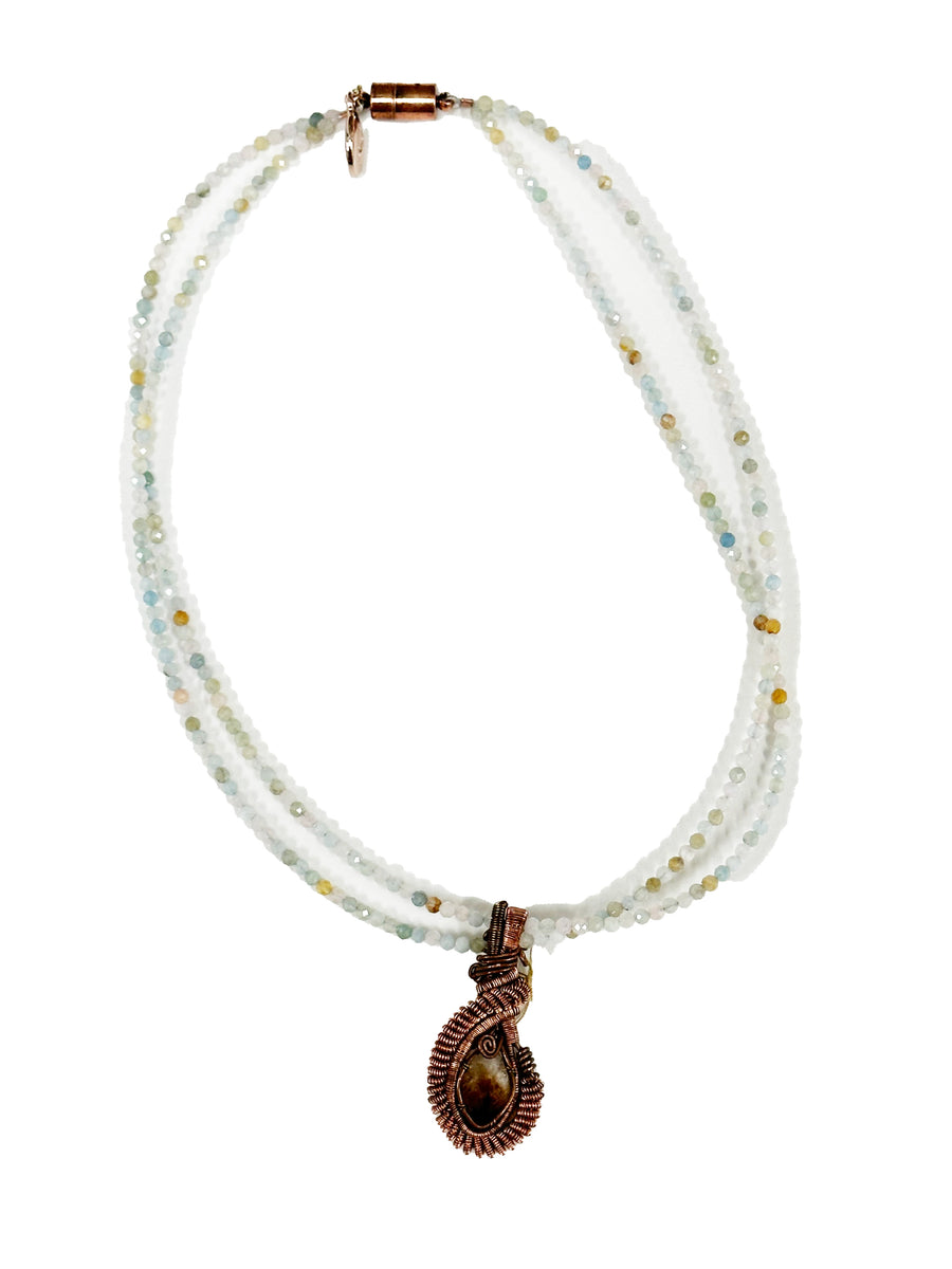 Citrine & Moonstone Copper Necklace